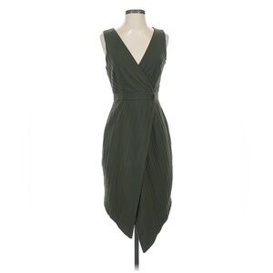 Hutch Olive Wrap Pleated Midi Dress NWT